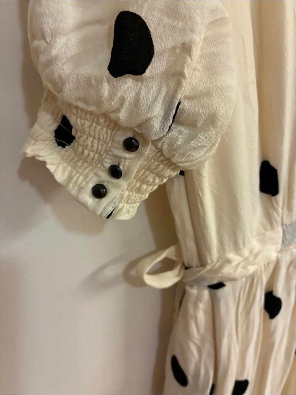 Maeve by Anthropologie White Midi Dress with Black Polka Dots Sz 00